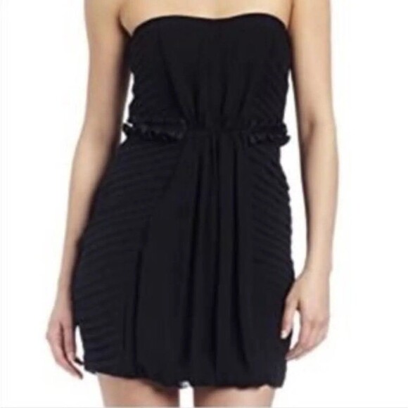 BCBGeneration NWT Semi-Formal Strapless Multi-Pleat Black Cocktail Dress 2 - Picture 1 of 6